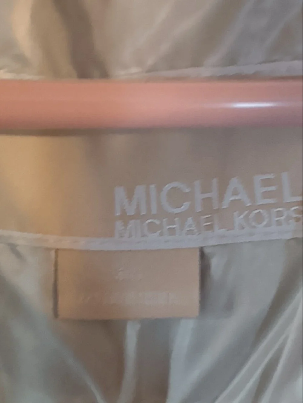 Michael Kors White Puffer Jacket with Black Fur Trim